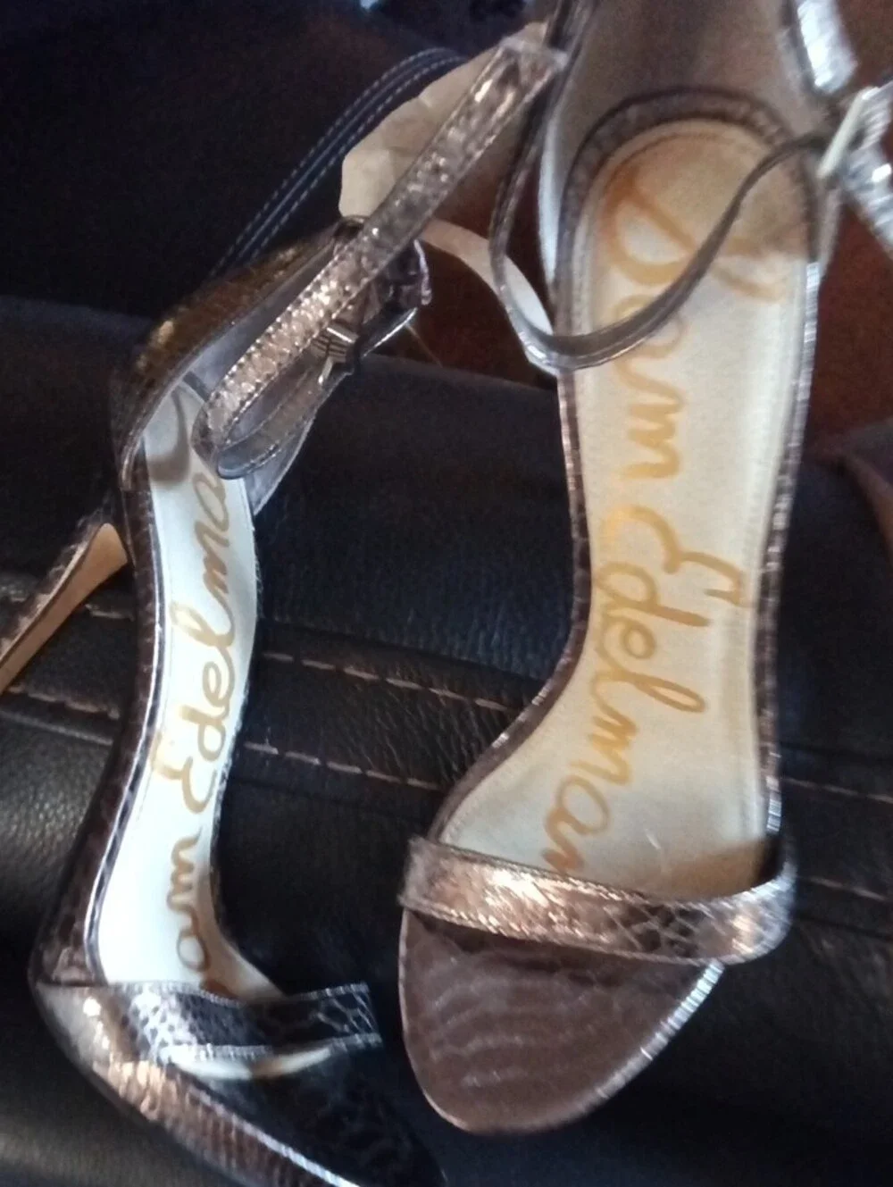 Sam Edelman Metallic Rose Gold Ankle-Strap Sandal